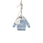 Hanging Decoration Sweater 12.5X3X20CM Blue With Snowflake