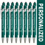 16-PACK Customized Engraved Metal Ballpoint Pens Retractable Midpoint Touchscreen Writing Tip Durable Aluminum Body Ideal Gift F