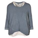 Pocket Detail Double Layer Overdyed Top - Indigo Free