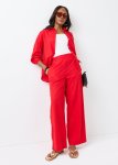Linen Blend Wide Leg Pants