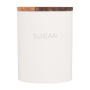 @home Loft Sugar Canister W/wooden Lid Ceramic White