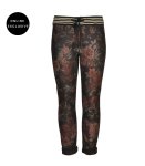 Floral Print Elasticated Reversible Pants - Black XXL