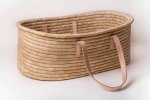 Moses Basket With Nude Leather Handles