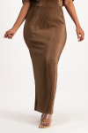 Tessa Plisse Maxi Skirt - Pinecone - L