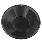 Se 14 Inch Gold Panning Pan - Dual Riffles For Easier Mining And Prospecting Black