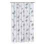 Grey Leaf Premium Shower Curtain & Hooks - 180 X 180CM