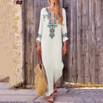 Long White Boho Beach Dress XL