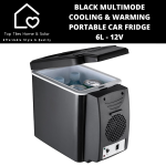 Black Multimode Cooling & Warming Portable Car Fridge - 6L - 12V