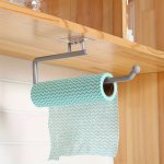 Easy-install Wall-mounted Kitchen Organizer - No-drill Paper Towel & Wrap Holder Space-saving Storage For Bathroom And Kitchen E