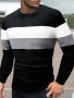 1PC Men's Color Block Striped Knit Sweater With Crew Neck And Long Sleeves Casual And Trendy Tops For Autumn And Winter Daily And Casual Wear