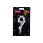 Birthday Candle - Celebration Candles - Number 9 - Silver - Large - 5 Pack