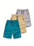 3-PACK Boys Casual Athletic Shorts With Zipper Pocket Quick Dry Breathable Elastic Waist Shorts For Summer