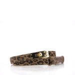 Thin Twist Lock Belt -leopard brown