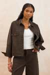 Barrel Sleeve Denim Jacket - 16 Chocolate