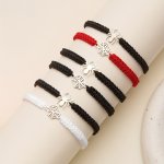 Manfanst 2PCS Spider Web Braided Bracelets For Couples & Best Friends - Fashionable Halloween Accessory Mixed Colors