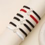 Manfanst 2pcs Spider Web Braided Bracelets For Couples & Best Friends - Fashionable Halloween Accessory Mixed Colors