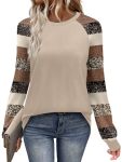 Wiholl Winter Clothing For Women Color Block Break Spring Clothes Essentials Early Fall Fashion Must Haves 2025 2026 Long Sleeve