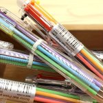 6 Color Round Ballpoint Pen Set - School Supplies: Plastic Ergonomic Design Suitable For Ages 14 And Up