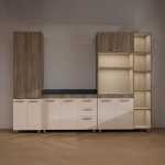 3 Piece Kitchen Scheme Alpine Oak + Cappucino
