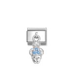 Composable Classic Link Pendant Boy Light Blue Stones