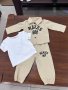 Baby Boy Spring And Autumn Fashion Trend Street Casual Simple Outdoor Slim Letter Print Long Sleeve Roll-Neck Shirt Short Sleeve T-Shirt Leggings Three-Piece Suit