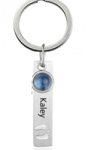 CNE103126 - Personalized Name & Birthstone Baby Feet Keyring Stainless Steel