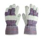 Firm Grip Suede Leather Gardening Gloves - Grey/purple