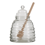 @home Glass Beehive Honey Jar With Spoon