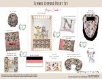 Cot Duvet Bedding Flower Leopard Print Set
