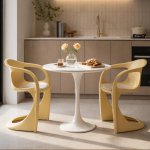 Casala Sculptural Dining Chair Black Cream Ancora Red White - Ancora Red