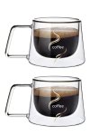 Senza 2X 200ML Double Wall Coffee Glass With Handle