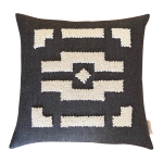 Charcoal Punch Needle Ndebele 3 Scatter Cover - 50CM X 50CM