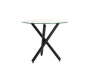 Diva 90CM Round Glass Top Dining Table-black Legs