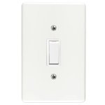 Waco Switch & Cover Steel 100X50 1LEV 1WAY Wht