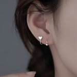 Minimalist Spiral Star Heart-shaped Stud Earrings Stainless Steel Jewelry Elegant Sexy Style For Women Daily Casual
