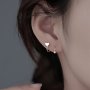 Minimalist Spiral Star Heart-shaped Stud Earrings Stainless Steel Jewelry Elegant Sexy Style For Women Daily Casual
