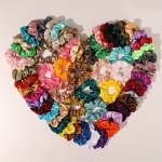 60PCS Elegant Satin Scrunchie Hair Ties - Large And Simple Hair Accessories For Women