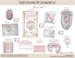 Cot Duvet Bedding Cherry Blossoms Hot Air Balloon Set