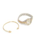 Mixed Metal Knotted Wrist Cuff & Watch Set
