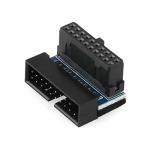 Dgzzi USB 3.0 90 Degree Adapter Black USB 3.0 19PIN 20PIN Male To Female L Turn Right Angle Power Adapter Board For Motherboard