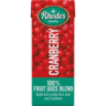 Rhodes Cranberry 100% Fruit Juice Blend 200ML