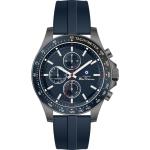 Ben Sherman Mens Gunmetal Chronograph Watch With Navy Dial And Silicone Strap