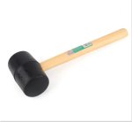 Heavy Duty Rubber Mallet With Wooden Handle