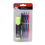 Marlin Study Mate 2 - 5PC - 3 Gel Pens Highlighter Permanent Marker Pack Of 12