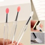 5PCS Silicone Nail Art Brushes Reusable Nail Brushes For Nail Art Silicone Nail Brush Chrome Glitter Mirror Powder Pigment Appli