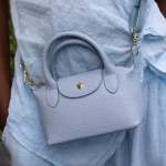 Genuine Leather Bag - Powder Blue Free