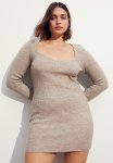 Rib-knit Dress - Beige Marl