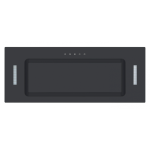 Falco 90CM Fully Integrated Black Glass Extractor FAL-90-BIG-B