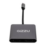 GIZZU 4-IN-1 Usb-c To Dual HDMI Hub