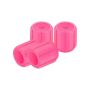 4 Piece Tyre Valve Stem Caps With Glow In The Dark Effect - Pink
